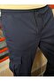 Men's Gabardine Pants with Elastic Waist and Cuffs, Cargo Pocket - 4