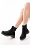 02-2002 Black Suede Elastic Daily Women's Boots - 2
