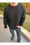 Sweater Oversize Double Layer Knitted Natural Cotton Crew Neck Loose Fit Non-Pilling Loose Knitted Knitwear - 8