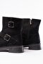 02-2014 Black Suede Daily Women's Boots with Buckle Accessories - 3