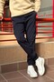 Men's Gabardine Pants with Elastic Waist and Cuffs, Cargo Pocket - 5