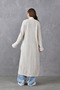 Stone Knitwear Fabric Double Pocket Shawl Collar Long Cardigan 5001 - 3