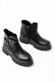 508-3037 Black Buckle Accessory Zippered Daily Women's Boots