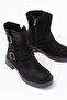 02-2014 Black Suede Daily Women's Boots with Buckle Accessories - 4