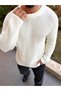 Crew Neck Oversize Double Layer Chain Knit Natural Cotton Loose Cut Non Pilling Knitted Knitwear Sweater - 6
