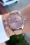 New Model Pink Stone Women's Wrist Watch with Bracelet Gift