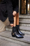 Toya Women's Black Genuine Leather Western Boots - 7