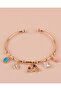 Adjustable Rainbow Charm Handcuff Bracelet
