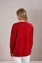 Női Red Crew Neck Basic kötöttáru pulóver - 5
