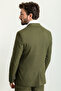 Straight Slim Fit Mono Collar Linen Men's Suit Khaki - 45227.23Y - 5