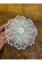 Embroidery Work Zircon Stone Flower Sequin Applique Arma 17X15 cm White
