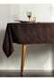 Brown Velvet Textured Carefree Table Cloth (Kd) - 2