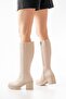 767-3013 Beige Zippered Daily Women's Boots