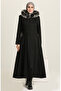 معطف أسود بغطاء للرأس - 711930 -01 - 2