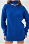 New Season Ribbed Turtleneck Thick Knitwear Tunic Sweater 24W16023 - 4