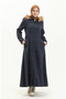 Hooded kaşe coat 712010-03 indigo