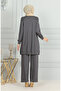 Gray Tunic and Trousers Double Set - Tassel Detailed 20042-05 - 5