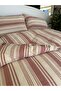 100% Cotton Muslin Duvet Cover Set Double Size with Tile Stripes and Elasticated Flat Sheet 200X220 cm - 3