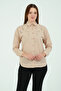 Women's Mink Scalloped Long Sleeve Linen Look Shirt