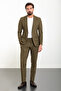 Straight Slim Fit Mono Collar Men's Suit Khaki - 45306.24Y - 3