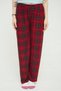 Women's Plaid and Striped Soft Silky Textured Elastic Waist Velvet Pajama Bottoms - 2