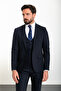 Straight Slim Fit Mono Collar Classic Men's Suit Navy Blue - 45303.24Y - 4