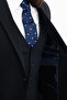Straight Slim Fit Mono Collar Classic Men's Suit Navy Blue - 45303.24Y - 6