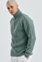 Men's Oversize Half Zip Premium Knitted Green Knitwear Sweater Mz62001 - 5