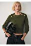 Sweater with Stone Detail on Buttons