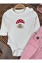 Salopet Beret Mushroom Embroidered Bottom Snap Badi 3-Piece Unisex Baby Set - 4
