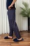 Men's Pocketless Elastic Waist Pajama Bottoms Sweatpants Navy Blue - 6