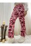 Women's Fleece Pajama Bottoms Winter Elastic Waist Single Bottom - 3