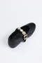 Black Women's Ballerinas with Gold Brooch Detail - 2