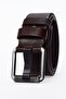 2-Pack Men's 100% Genuine Leather Black and Brown 4.5 cm Jeans Belt Black-Brown - 7