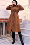 1053 Model - Tan Plush Inner Collar and Fur Collar Bondit Jacket