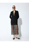 Rhinestone Lined Slim Fit Midi Pencil Tulle Skirt