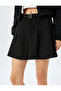 Mini Shorts Skirt with Pleated Belt Detail - 5
