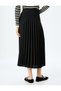 Crepe Fabric Standard Waist Midi Length Pleated Skirt - 4