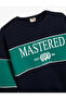 Sweatshirt Printed Crew Neck with Raised Color Block - 3