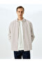 Long Sleeve Pocket Detailed Cotton Poplin Stripe Shirt - 3