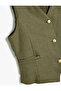 V-Neck Vest with Button and Pocket Detail, Viscose Blend - 3