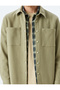 Cotton Blended Pocket Long Sleeve Shirt with Snap Button Detail - 5