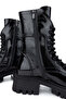 Women's Genuine Leather Black Patent Leather Casual Boots - 4