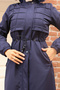 1101 Fur Collar Bondit Jacket with Plush Inside Navy Blue - 3