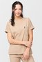 Happiness Spaniard - Lycra Doctor Nurse Scrubs Single Top Surgical Uniform (Women), Beige - 5