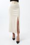 Women's Suede Kuamaş Trend Model Long Belted Zipper Closure Slit 92 cm Maxi Length Skirt - 6