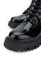 Women's Genuine Leather Black Patent Leather Casual Boots - 3