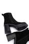 Women's Genuine Leather Black Suede Heeled Boots - 5