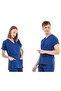 Ultralycra Basic - Lycra Doctor Nurse Scrubs Single Top Surgical Jersey (Unisex), Cobalt Blue
