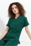 Happiness Spaniard - Stretch Fabric Doctor Nurse Scrubs Single Top Surgical Uniform (WOMEN), Dark Green